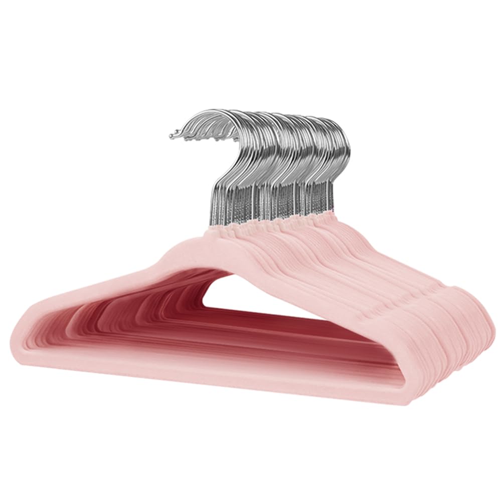Stormix Baby Velvet Hangers, 50 Pack Children'S Clothes Hangers Non-Slip Kids Hangers For Infant/Toddler Pink