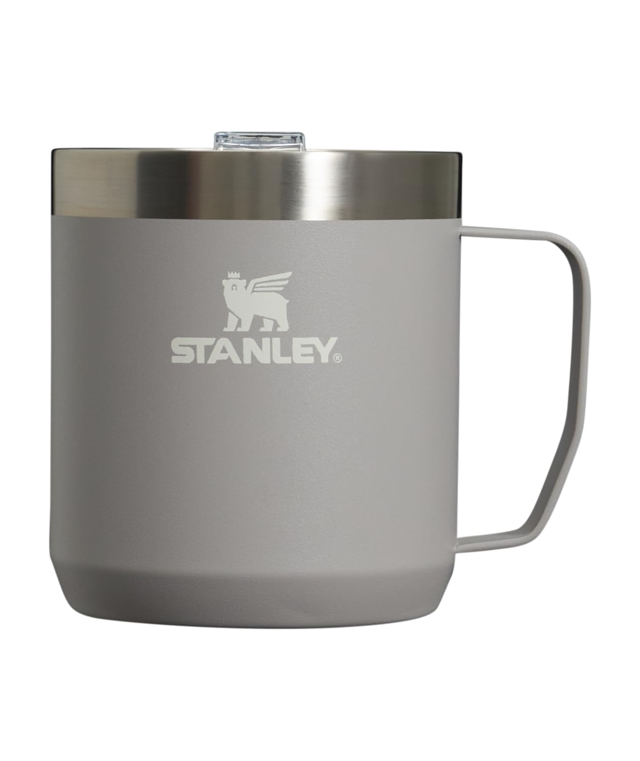Stanley Stay Hot Camp Mug - Durable 18/8 Stainless Steel Insulated Mug - Splash-Free Tritan Drink-Thru Lid - 12 Oz - Ash 2.0