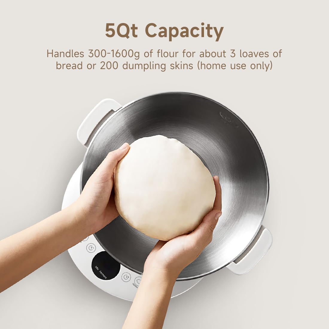 Joydeem Electric Dough Maker With Ferment Function, 4.5Qt Dough Mixer Machine, Perfect For Bread Pizza Roti Dumpling Dough & Sou