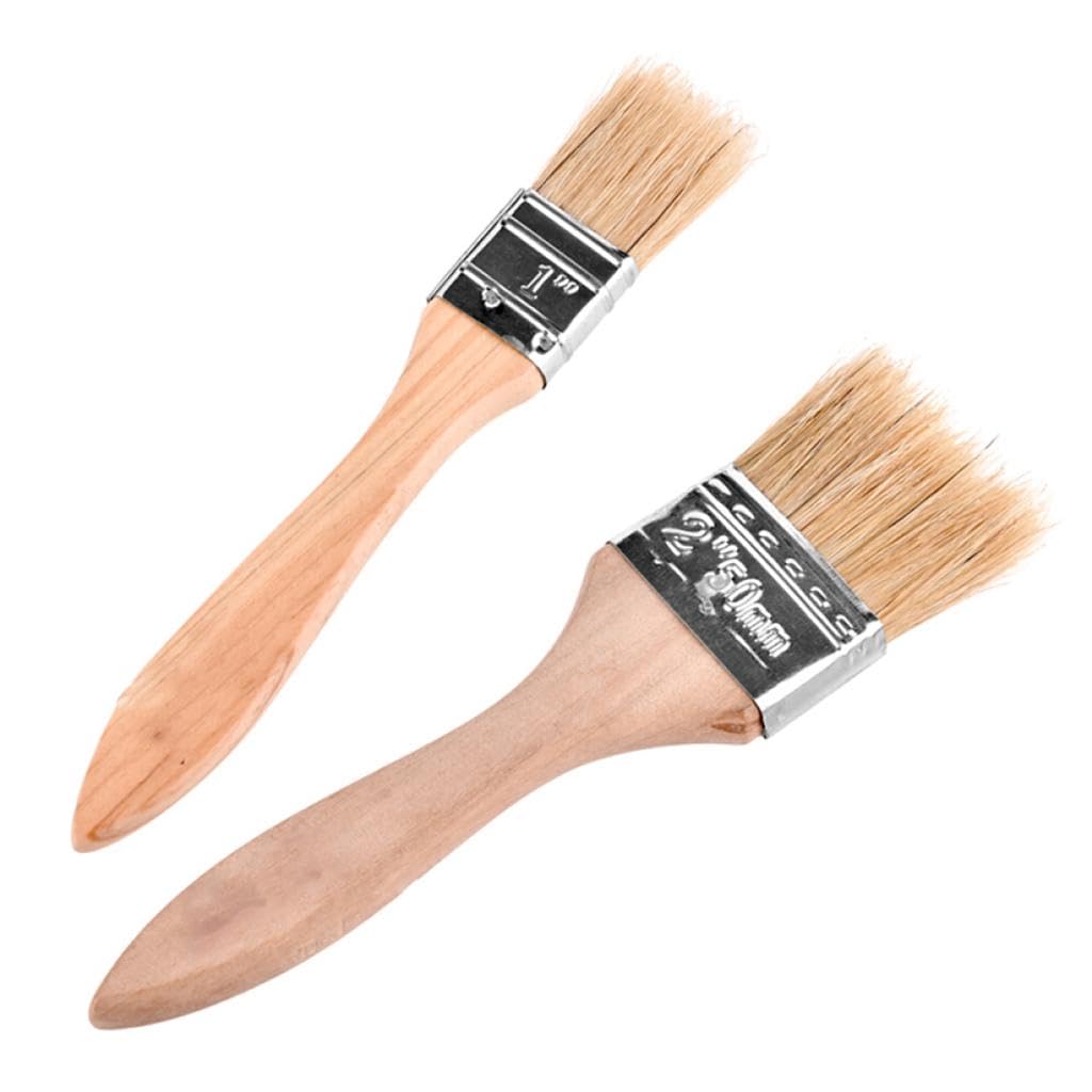 Ecomistiq 2Pcs Natural Bristle Pastry Brushes Hardwood Handle HeatResistant Bbq BrushHome & Garden  Kitchen Dining & Bar  Ki