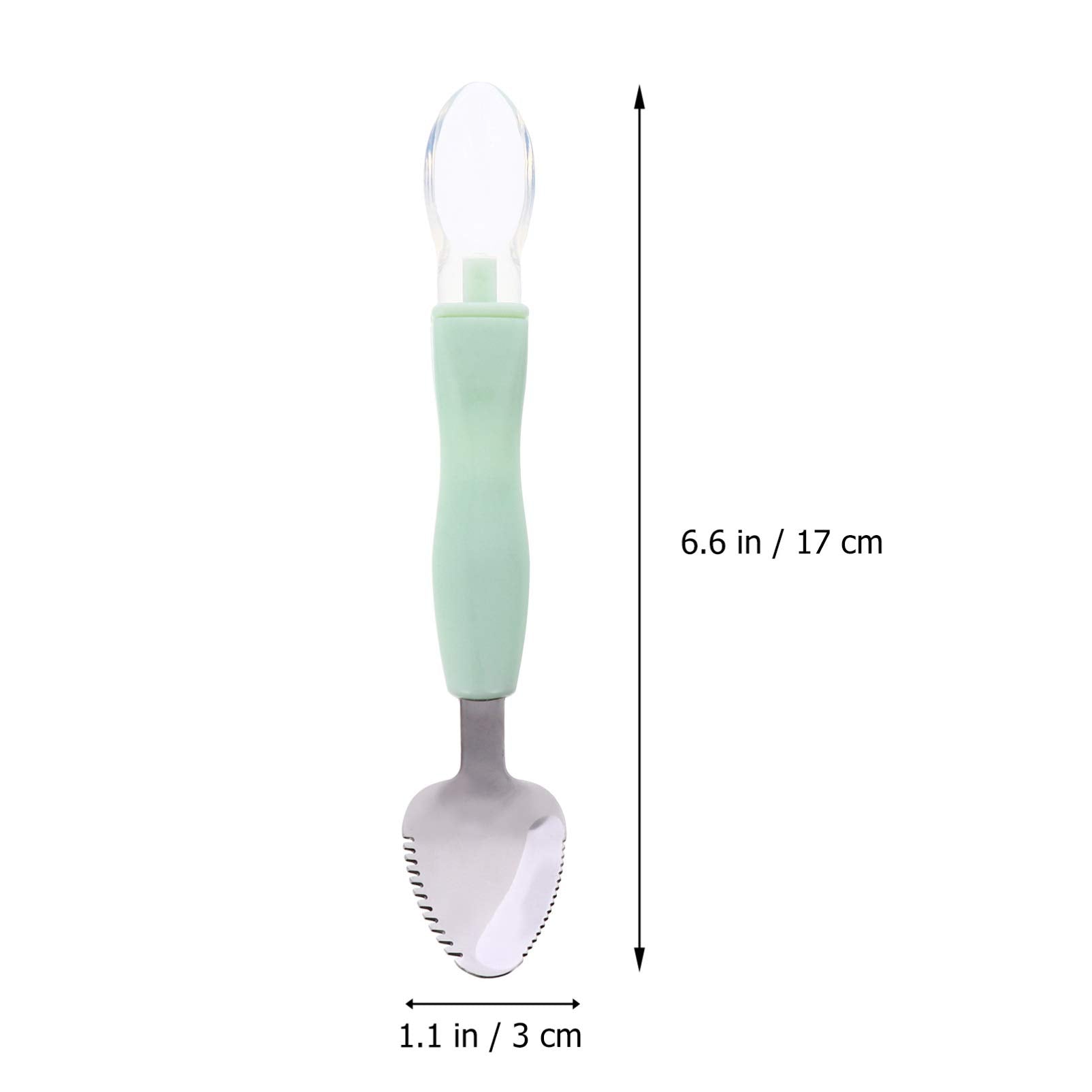 2Pcs Food Scraper Spoon Silicone Feeding Spoons Double Head Fruit Puree Spoon Practical First Training Baby Scraper For Fruit Sc