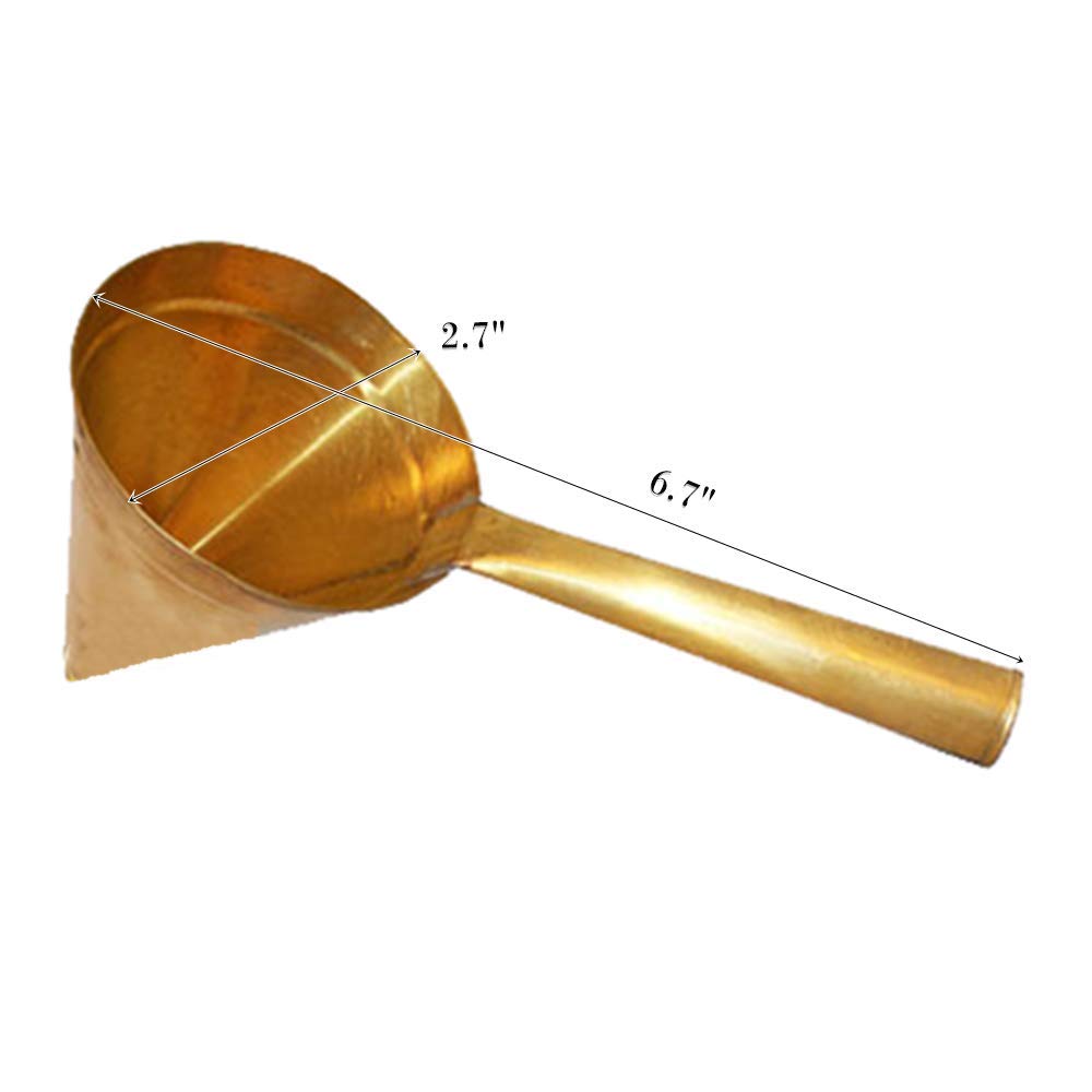 Cozinest Egg Yolk Threads Maker Brass Funnel Thai Dessert Foi Thong Portuguese Sweet Eggs Thread Mold (2.7 inches)  Gold
