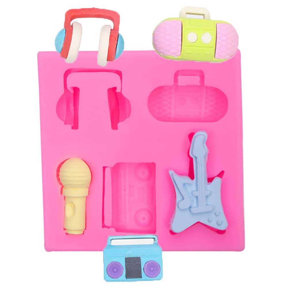 Rock Disco Boombox Microphone Radio Bass Silicone Molds For Diy Fondant Candy Making Chocolate Mold Desserts Ice Cube Gum Clay B
