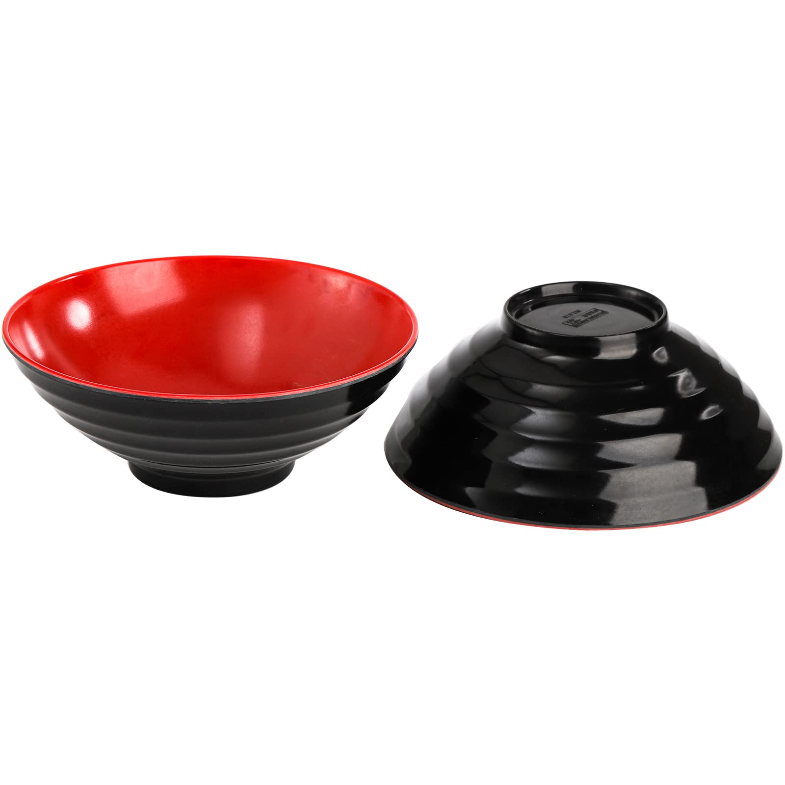 Lyellfe 16 Pieces Ramen Bowl Set, Restaurant Quality Soup Bowl, 33 Oz Melamine Dinnerware With Spoons, Chopsticks And Stands For