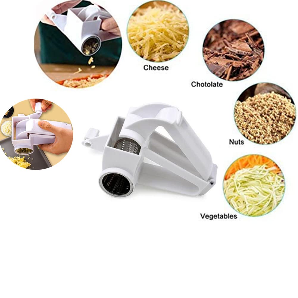 Manual Rotary Cheese Grater With Stainless Steel Drum, Mini Handheld Cheese Grater For Grating Grind Hard Cheese Chocolate Nuts