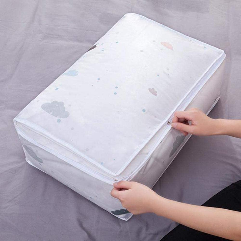 MARK AMPLE Blanket Storage Bag Under-Bed Quilt Clothes Storage Bag with Peva Material Washable Waterproof Foldable Transparent P