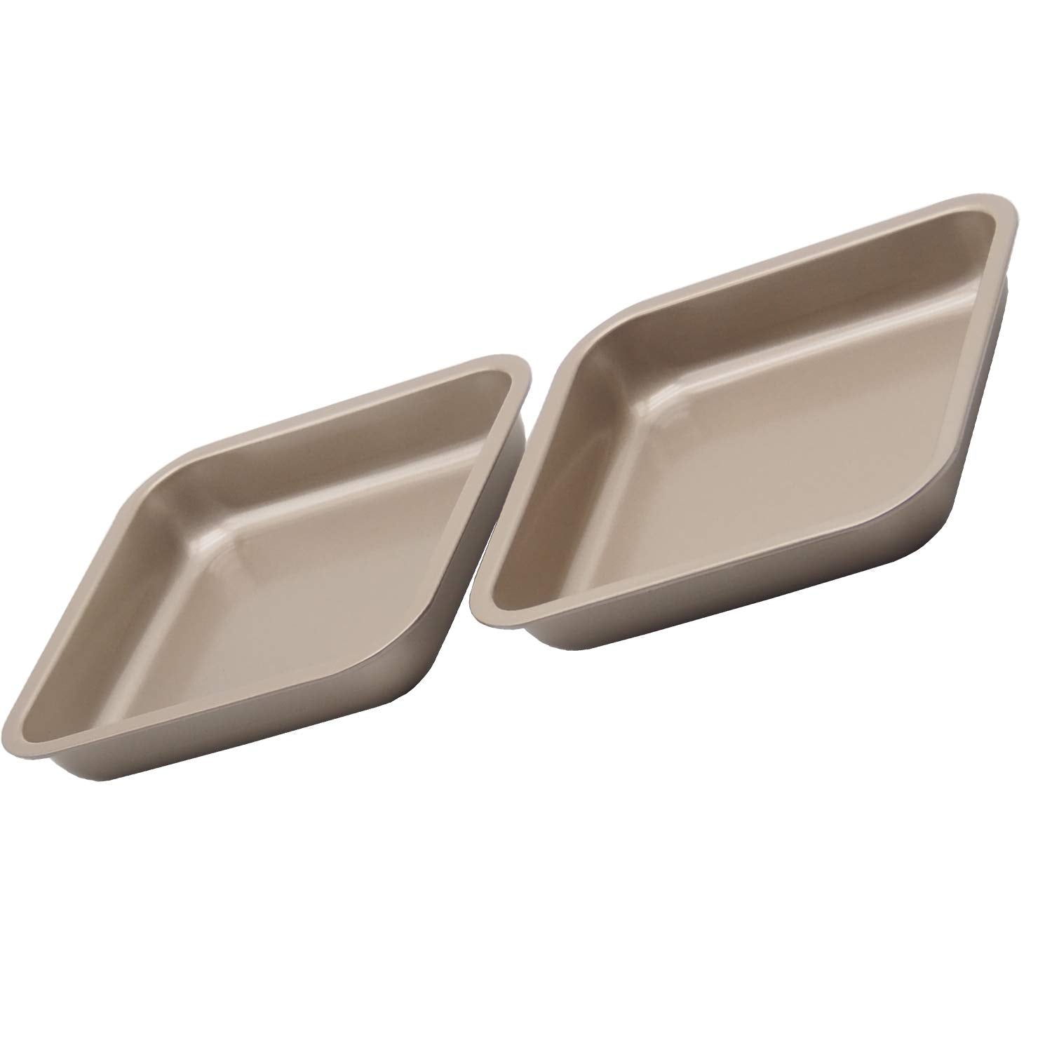 Hytk 2 Small Baking Pans 8.33 X 8.33 Inch (Inner 7.5 X 7.5) Mini Cookie Sheet Toaster Conventional Oven Tray Nonstick No Warp Ma