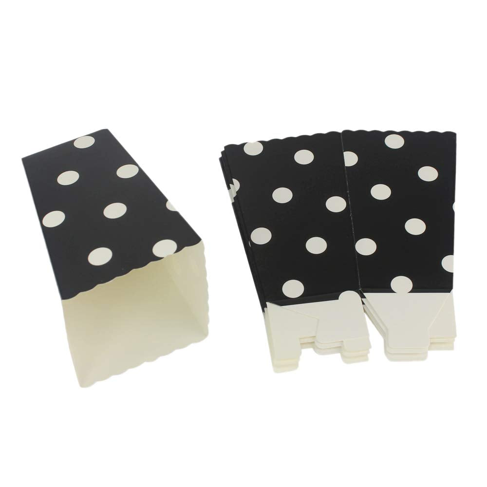 Red Black Yellow Paper Popcorn Boxes 36pcs  Cardboard Polka Dot Popcorn Containers for Party Favor (red Black Yellow  36pcs)