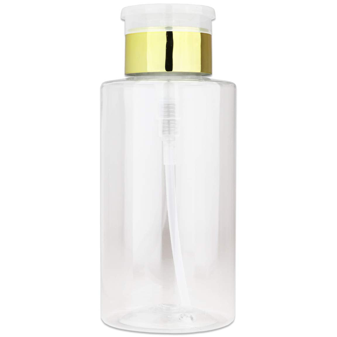10Oz Gold Push-Down Dispenser Bottle - 1 Bottle - Empty Refillable Pump Bottle For Nail Polish Remover