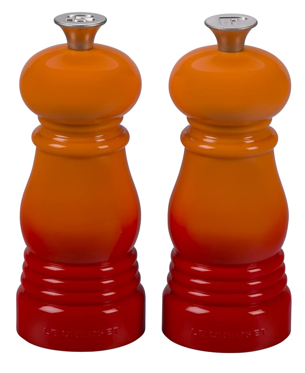 Le Creuset Petite Salt And Pepper Mill Set, 5 X 2 Each, Flame