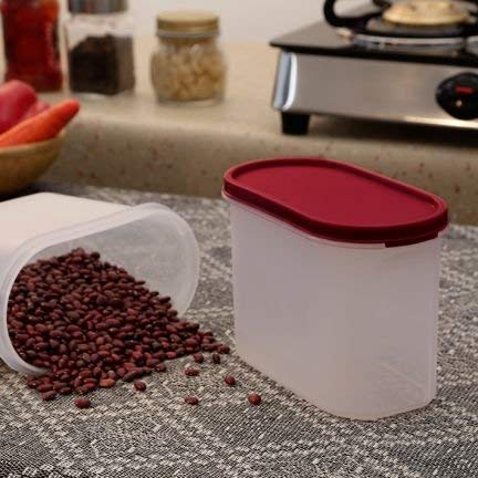 Cutting Edge Oblong, Stackable, BpaFree Air Tight Canisters For Rice, Dal, Atta, Flour, Cereals, Snacks, 750Ml Set Of 4