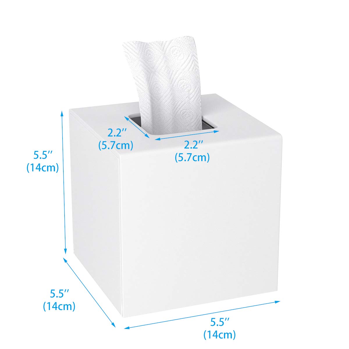 Hiimiei Acrylic Tissue Box Cover 5.4X5.4X5.4 ' ' Tissue Holder Napkin Dispenser For Home Office Restaurant-White