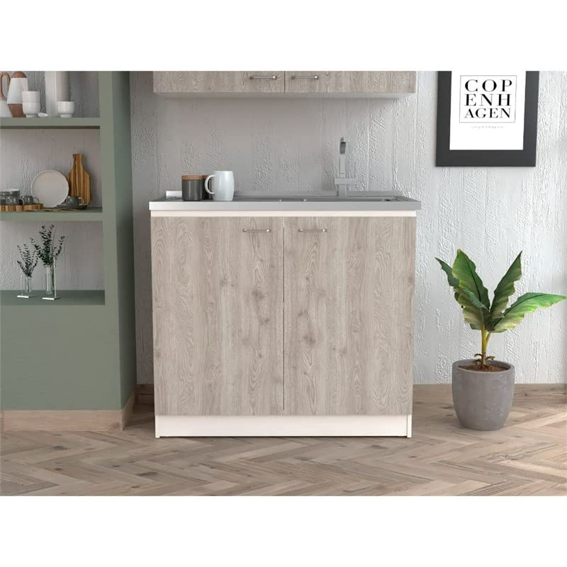 Napoles Utility Sink with Cabinet  -Kitchen -Smokey Oak / Light Gray