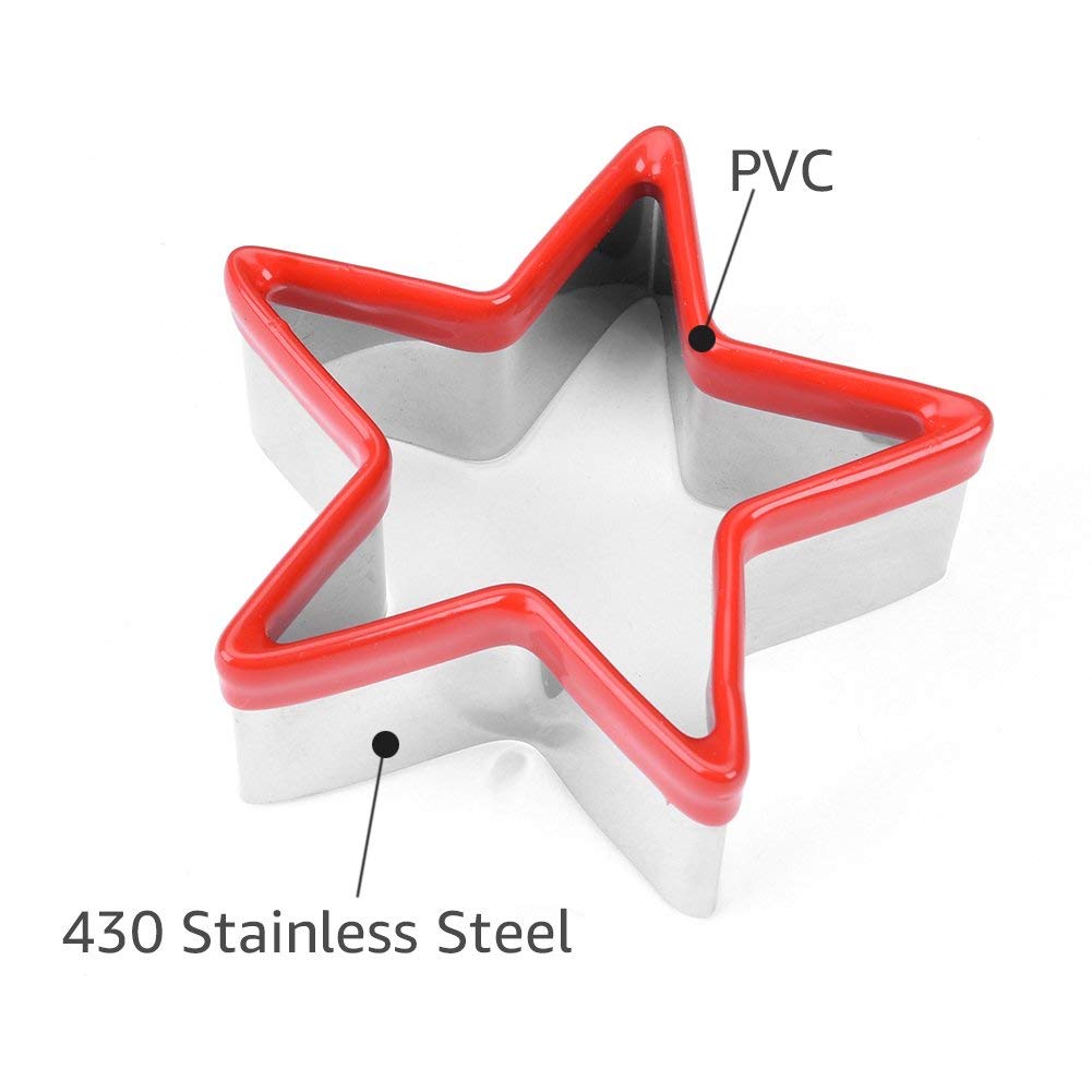 Star Cookie Cutters Set 3Pcs Stainless Steel,Food Grade Large & Mini Star Cookie Cutter For Pressing Cookie, Sandwich And Bread