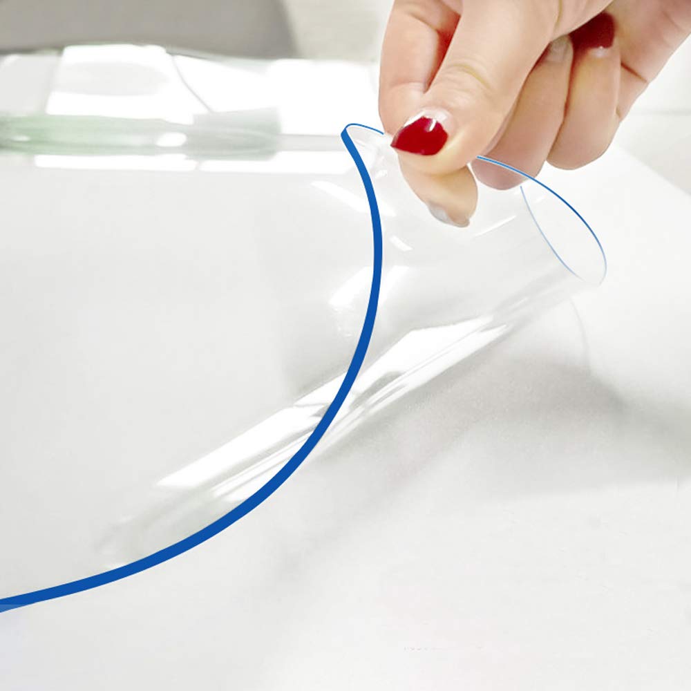 Hodmutst Clear Plastic Table Top Protector Pvc Tablecloth Cover Vinyl Cloths Easy Clean Waterproof Furniture Topper Pad For Dini