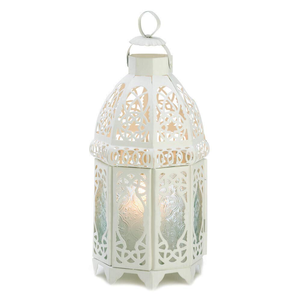 Home Locomotion 10013364 White Lattice Lantern