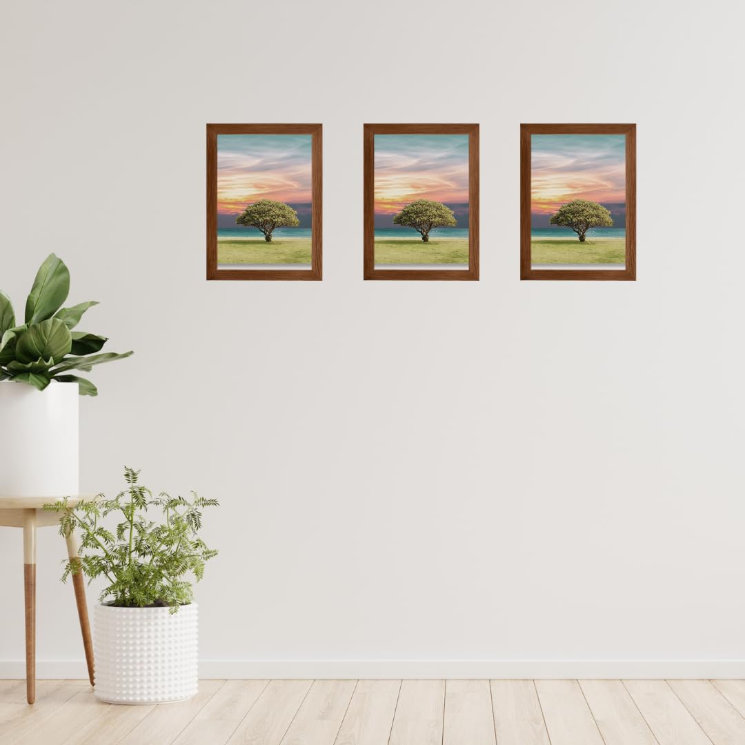 Dev Aastha Photo Frame For Wall | Photo Frame A4 Size | Rectangular Brown | Wooden Frames For Home/Office | Frames For Wall Deco