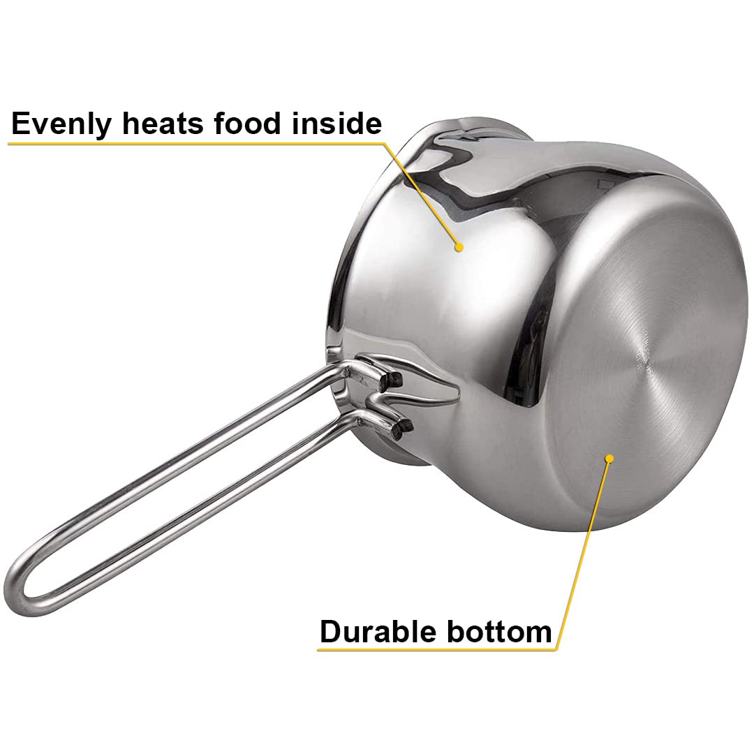 Tikusan Saucepan, Stainless Steel Milk Pan Made In Japan, Butter Warmer Measuring Pan Sauce With Heatproof Handle, Chocolate Mel