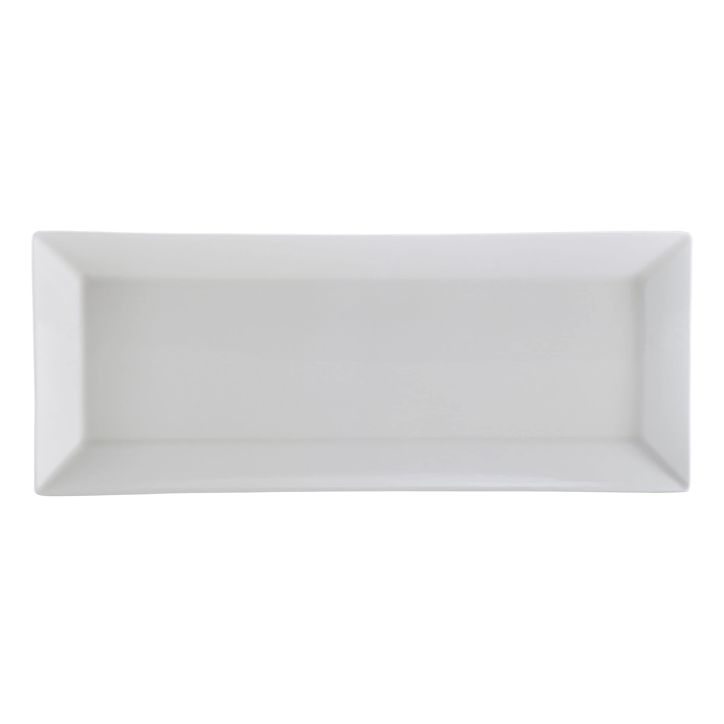Mikasa Delray Chip Resistant Set Of 2 Platter Serving Tray, 12 And 15 Inch, White