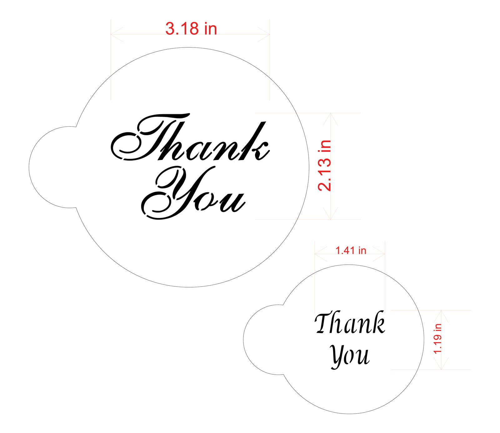 Designer Stencils Thank You Cookie And Cupcake Stencil Set, Beige/Semi-Transparent