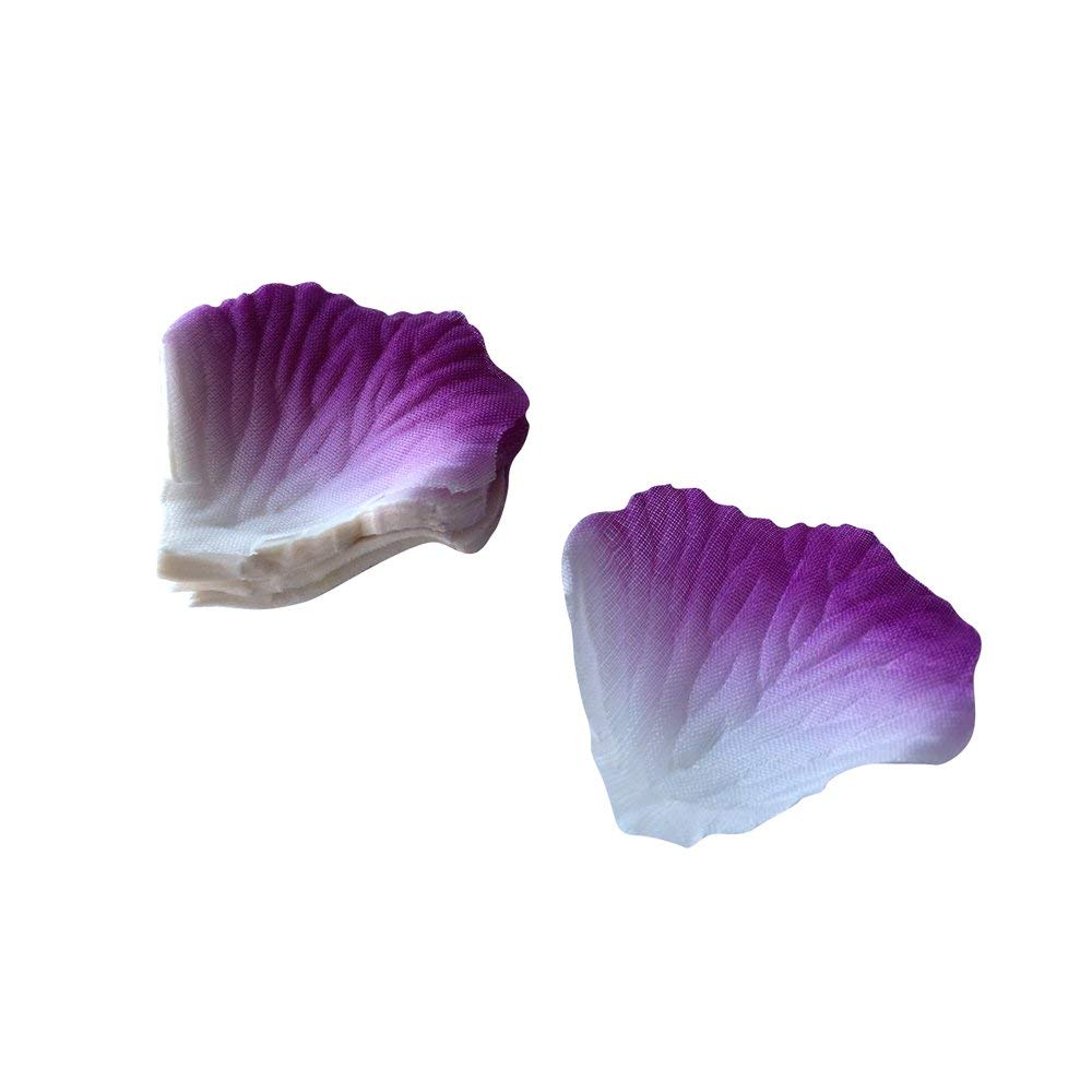Neo LOONS 1000 Pcs Artificial Silk Rose Petals Decoration Wedding Party Color Purple & White