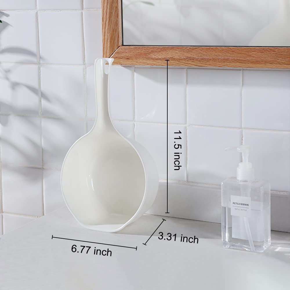 Pamiso 2 Pcs Water Scoop For Bath, Plastic Shower Bucket, Water Bath Scoop, Bathroom Water Scoop Cup, Bathing Ladle With Adhesiv