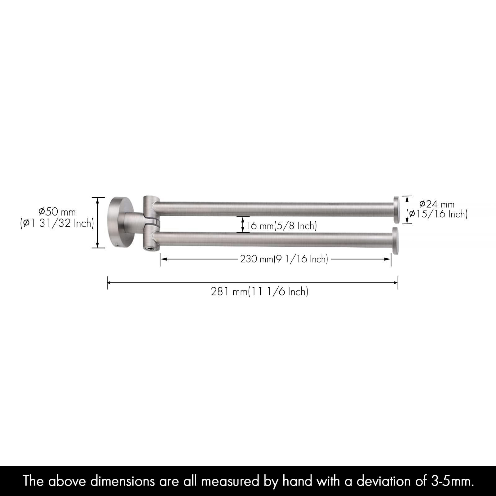 KES Kitchen Swivel Towel Bar 9-Inch Swing Out Towel Rack Double Towel Bar 2-Arm Wall Mounted SUS 304 Stainless Steel Brushed Finish  A2106S23-2