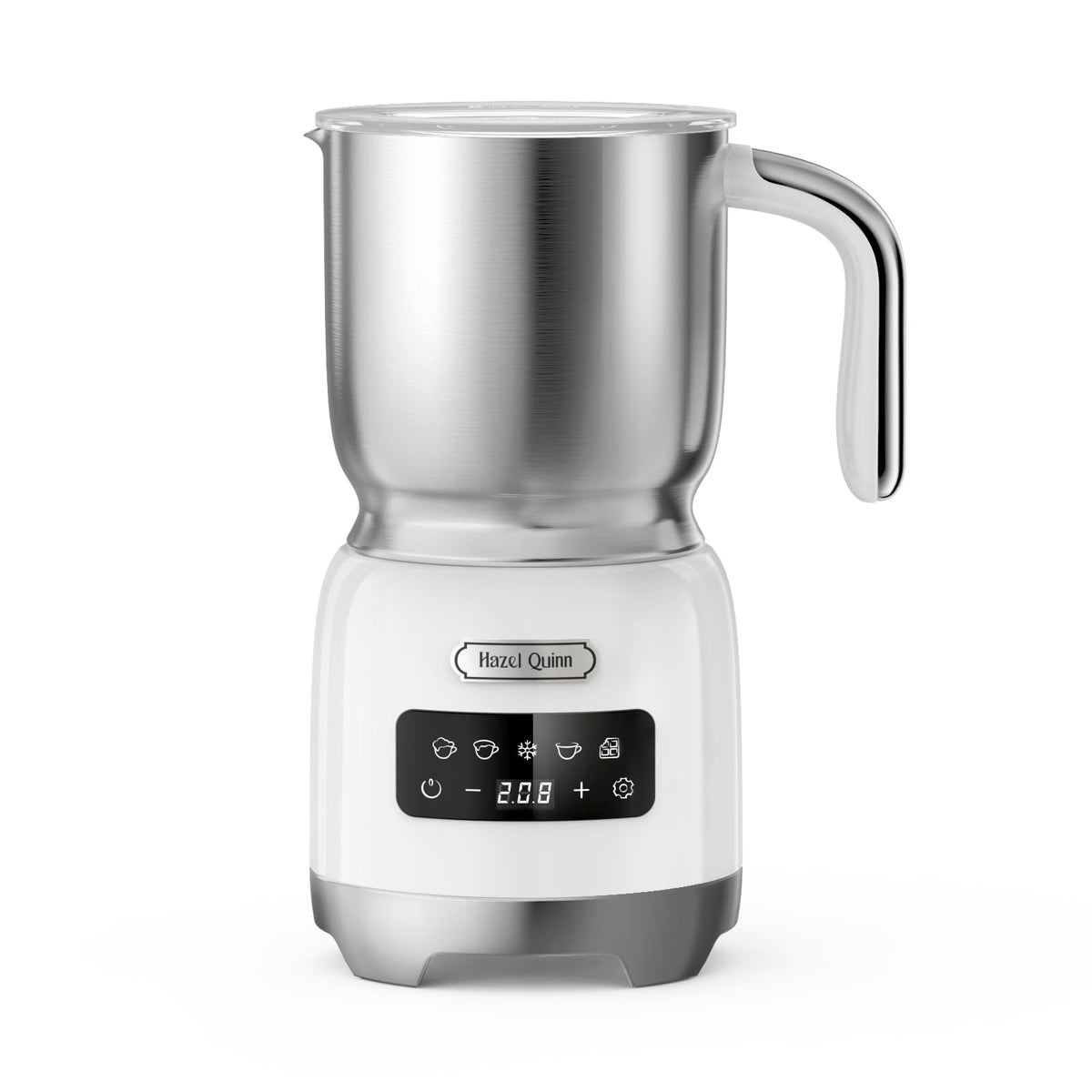 Hazel Quinn Milk Frother, 5 Functions, Variable Temp & Thickness Frother And Steamer, Detachable For Dishwasher Safe, 400Ml/13.5