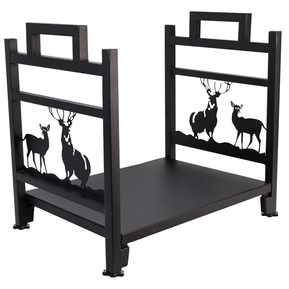 Inno Stage Firewood Log Rack, Iron Wood Lumber Storage Holder For Fireplace, Heavy Duty Log Storage Bin For Firepit Stove Access