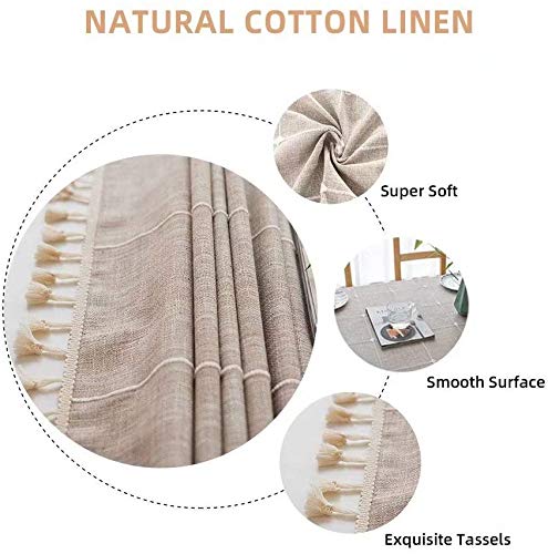 Deep Dream Tablecloths, Embroidered Waterproof Table Cloth Cotton Linen Wrinkle Free Anti-Fading Table Cover Decoration For Kitc