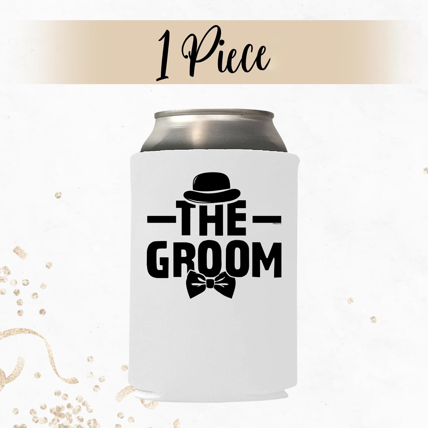 Veracco The Groom And The Grooms Crew Can Coolie Holder Bachelor Party Wedding Favors Gift For Groom Groomsmans Proposal (White
