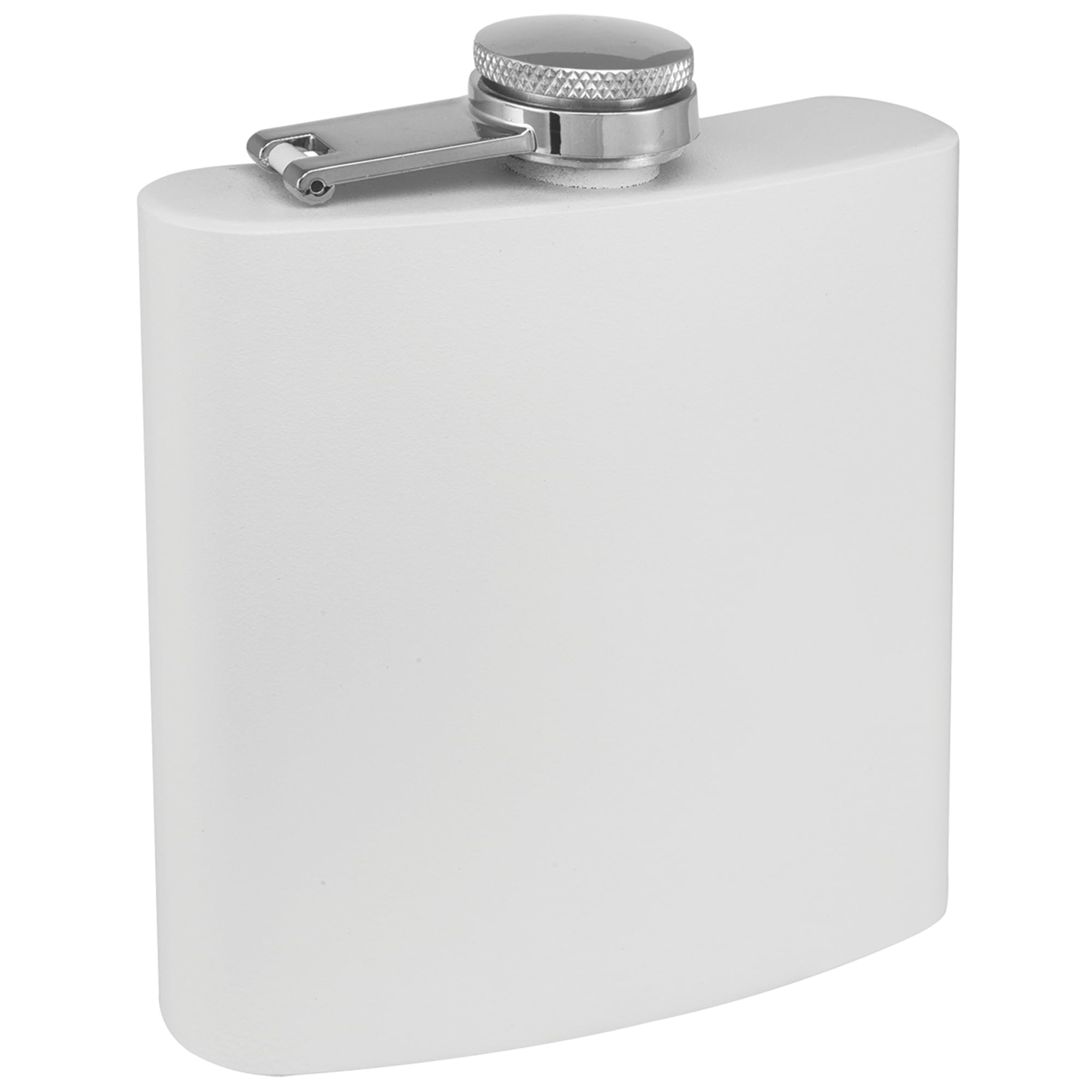 Clear Water Home Goods - 6 Oz Powder Coated Stainless Steel Hip Flask - Wedding Party - Groomsman - Bridesmaid (Matte White, 1)