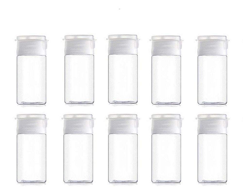 Onwon 10 Pcs 30 Ml/1 Oz Empty Plastic Sample Travel Size Plastic Empty Squeeze Bottle Container Jar Pot Vial With Flip Lid Perfe