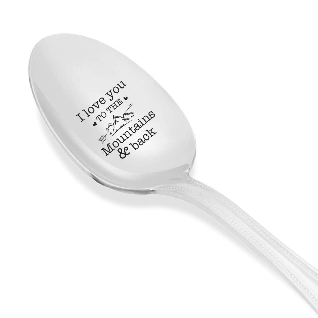 I Love You To The Mountains And Back- Engraved Spoon- Coffer Lover- Engraved Silver Ware By Boston Creative Company