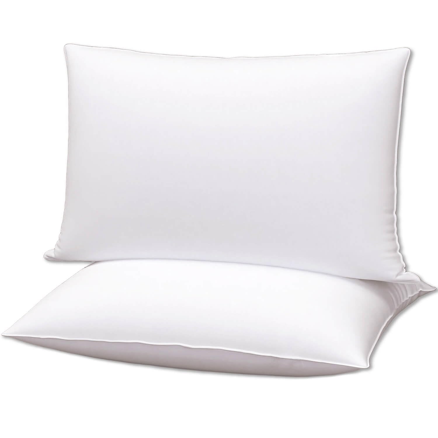 Gooeb Flat Bed Pillows Queen Size Set Of 2 Soft Thin Pillow For Stomach Sleeping Adults Plush Fluffy White 20X20 Inches