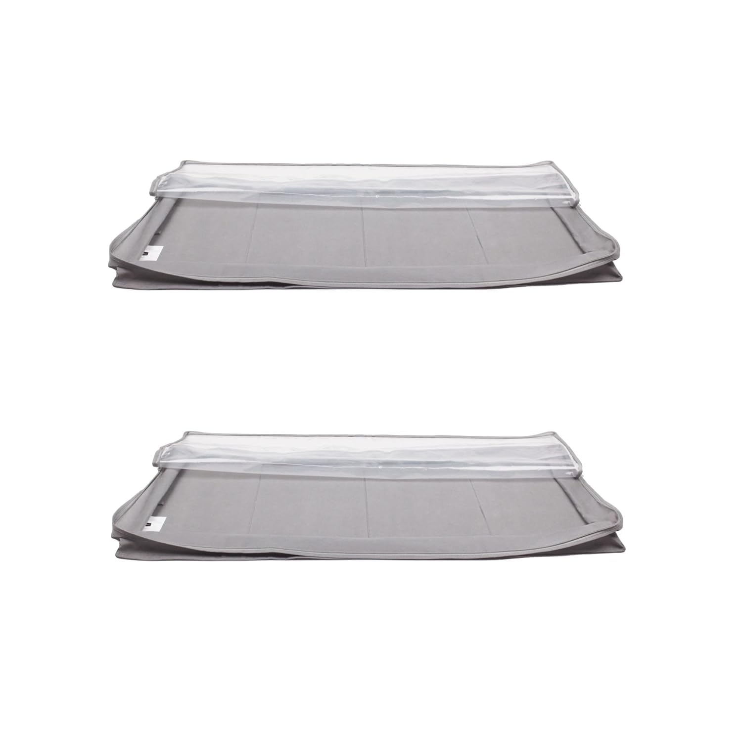 Amazon Basics Under Bed Fabric Storage Container Bags with Window and Handles - 2-Pack, 18 x 42 x 6 Inches, Gray