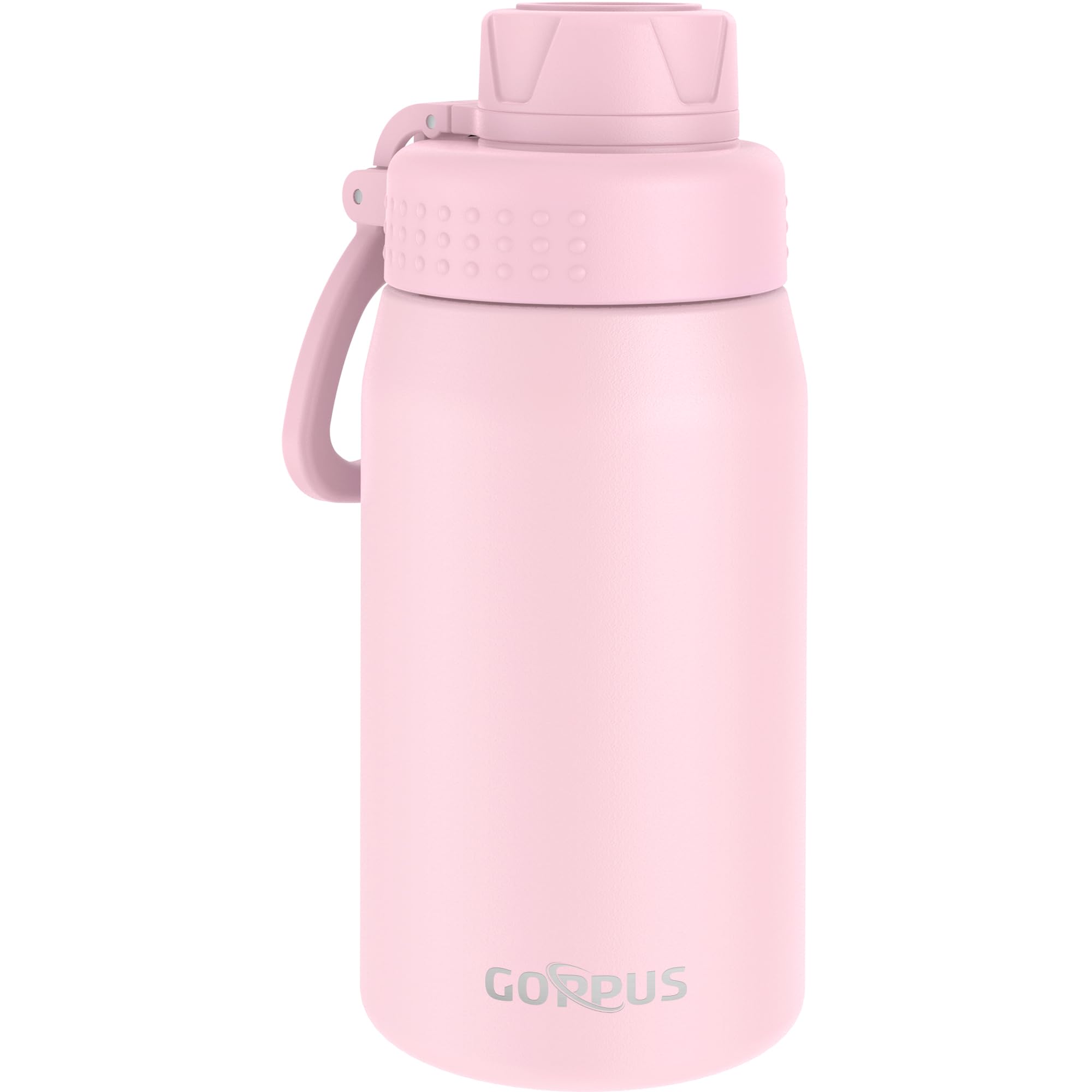 GOPPUS 15oz Kids Water Bottle with Spout Lid, Toddler Water Bottle, Stainless Steel Insulated Water Bottle, Leakproof, BPA Free,