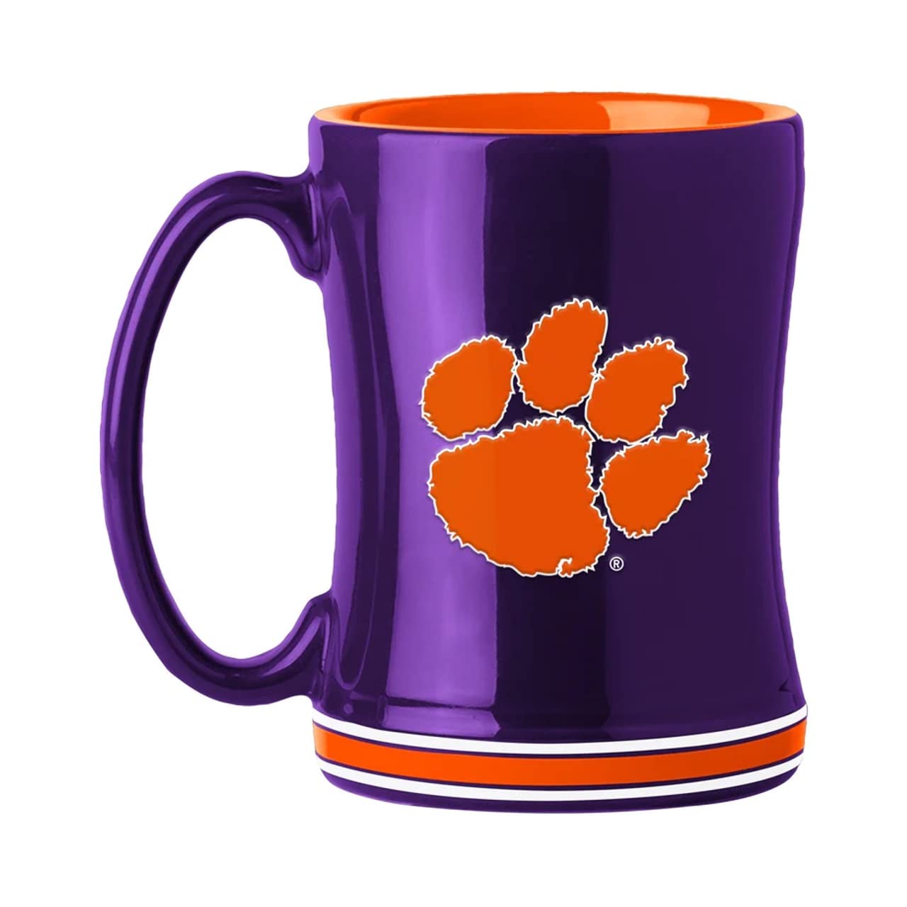 Boelter Brands Ncaa Clemson Tigers Coffee Mug14Oz Sculpted Relief, Team Color, 14 Ounce