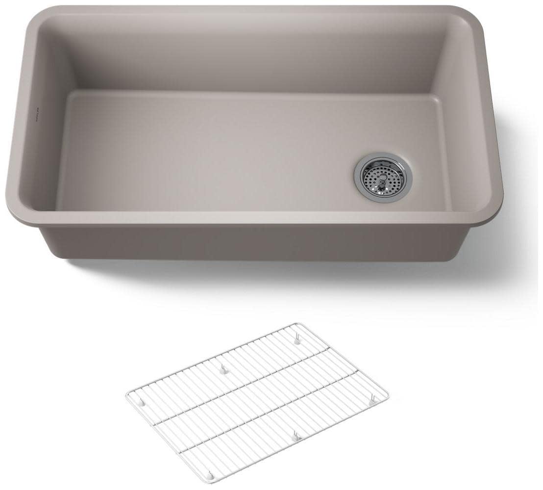 KOHLER K-8206-CM3 Cairn Sink, 33 in, Matte Taupe