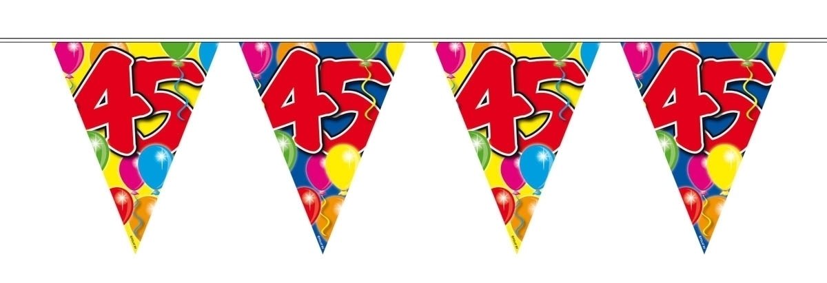 Folat Bunting Garland 10 M Balloons Number 45