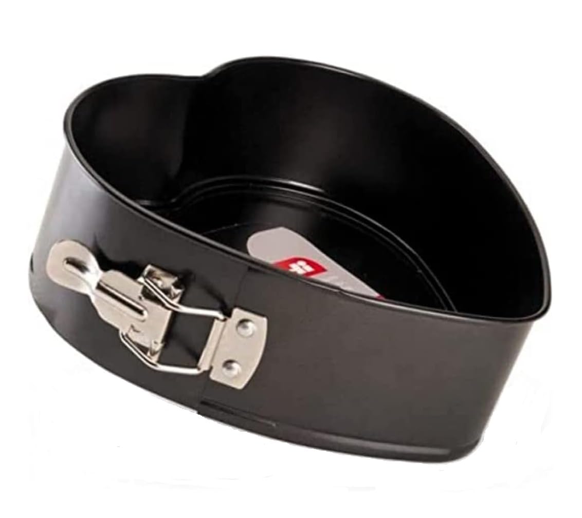 Ibili Heart Shaped Springform Pan Cake Mold Non-Stick With Loose Base For Baking - Made In Spain - 8.6 '' X 3 '' - 22Cm X 7.5Cm