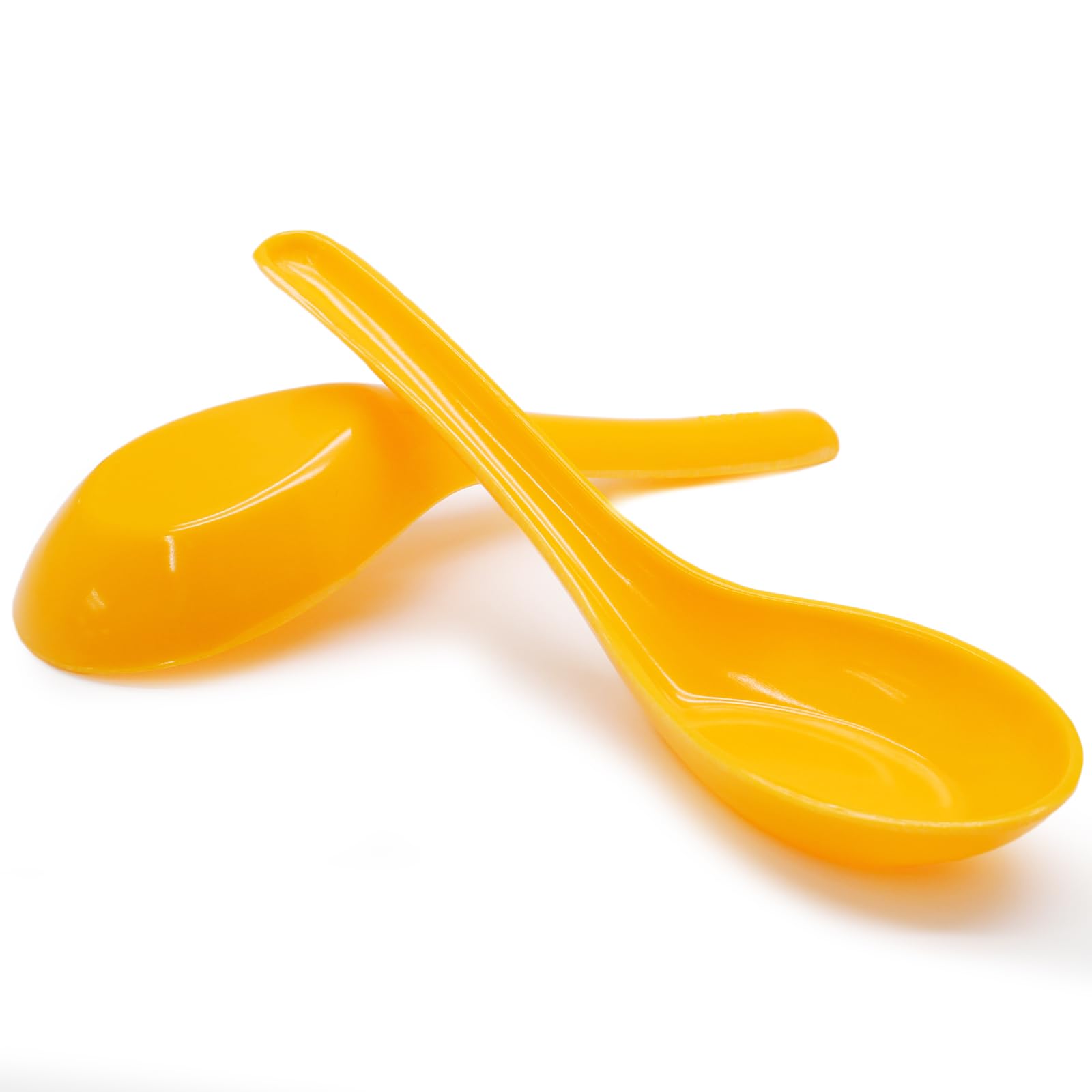Cionyce 2 Pcs Chinese Soup Spoons, Asian Japanese Miso Ramen Wonton Dumpling Pho Rice Noodle Soba Soup Spoons, Melamine Spoons(Y
