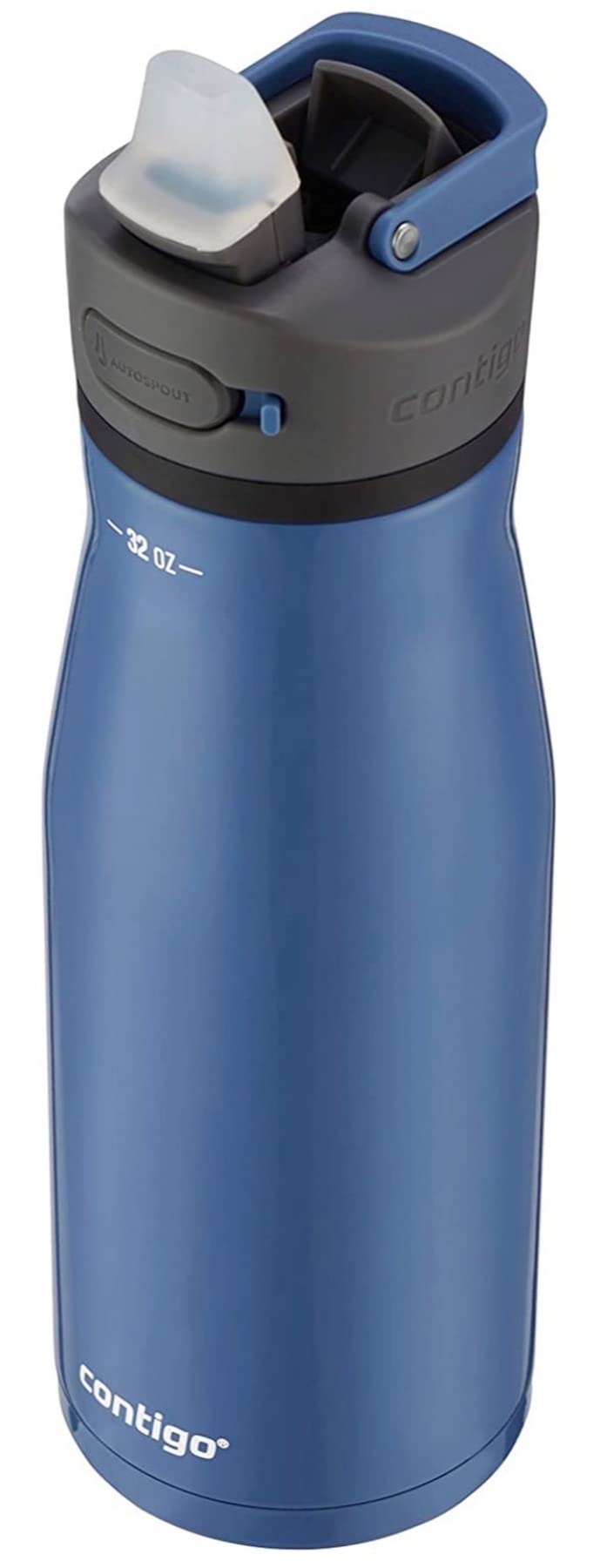 Contigo Ashland Chill Stainless Steel Water Bottle with Leakproof Lid and Straw, 32 oz, Bluecorn