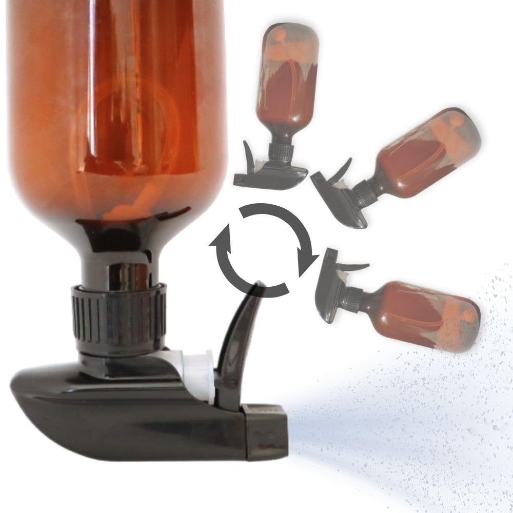 The Green Alcove 360 Spray Bottle (2 Pack) | Upside Down Spray Bottles | All Purpose Plastic Amber Spray Bottles