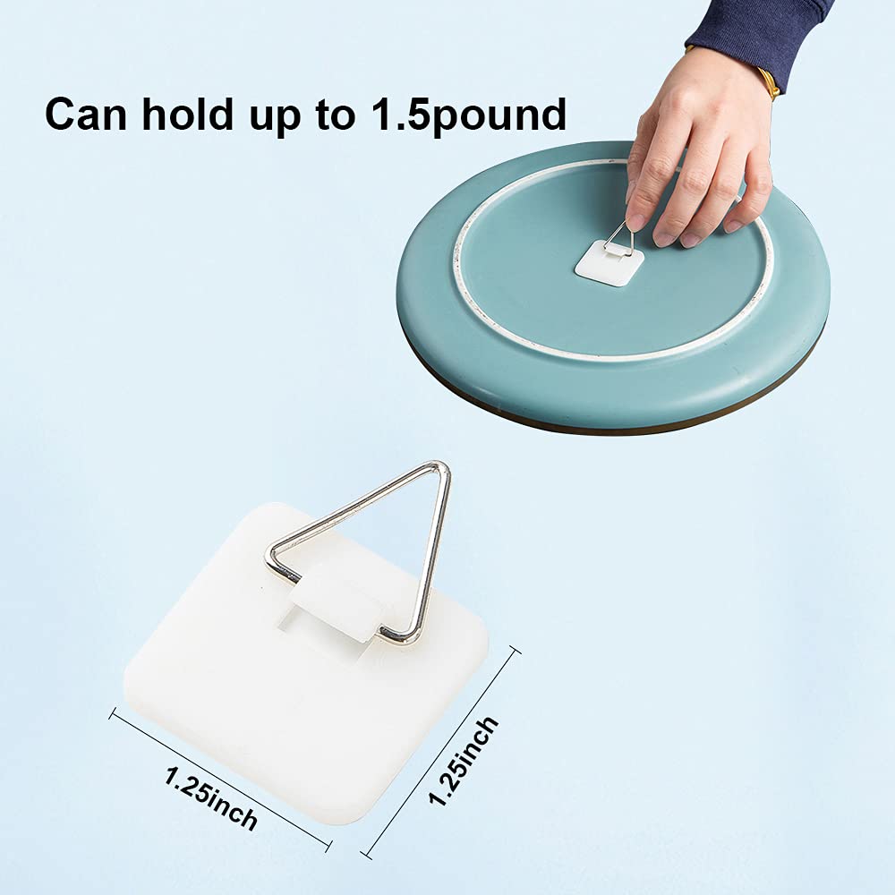 Mwellewm 40 Pieces Invisible Adhesive Plate Hanger Vertical Plate Holders For The Wall Hooks Decorative Plates Wall Holders For
