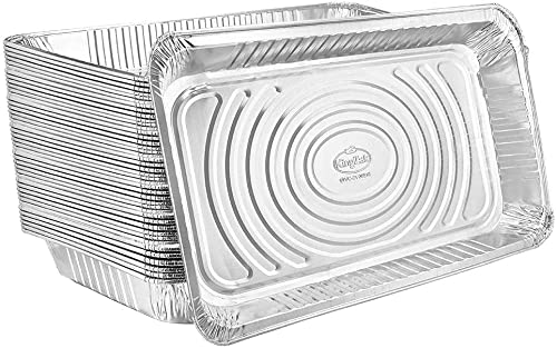 Aluminum Pans Full Size, Large Disposable Roasting & Baking Pan, 21''X13'' Deep Foil Pans (100 Pack) Extra Heavy Duty Chafing Tr
