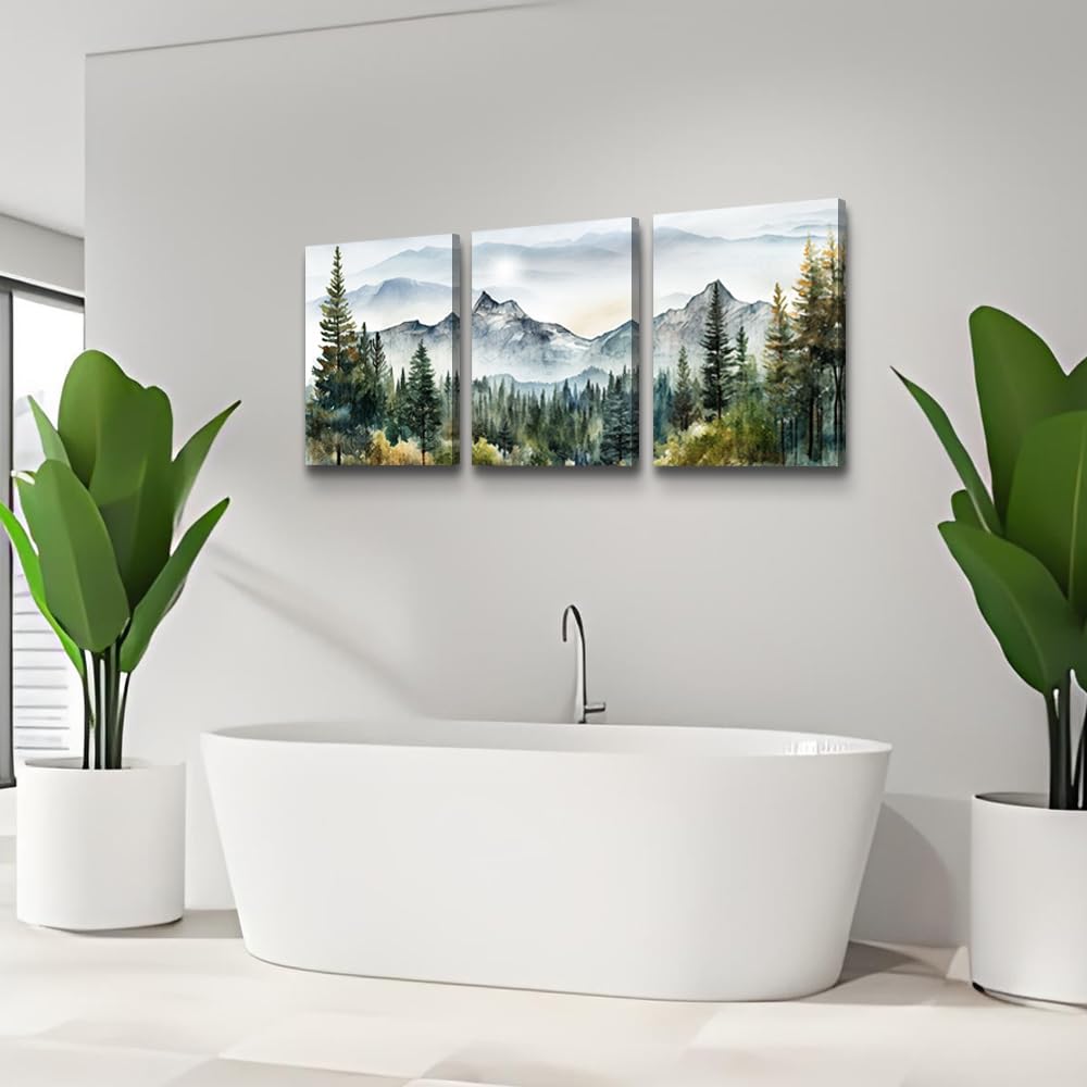 Mhartk66 Wall Art For Living Room Modern Wall Decor For Bedroom Office Decor Abstract Mountain Forest Landscapes Ink Painting 3