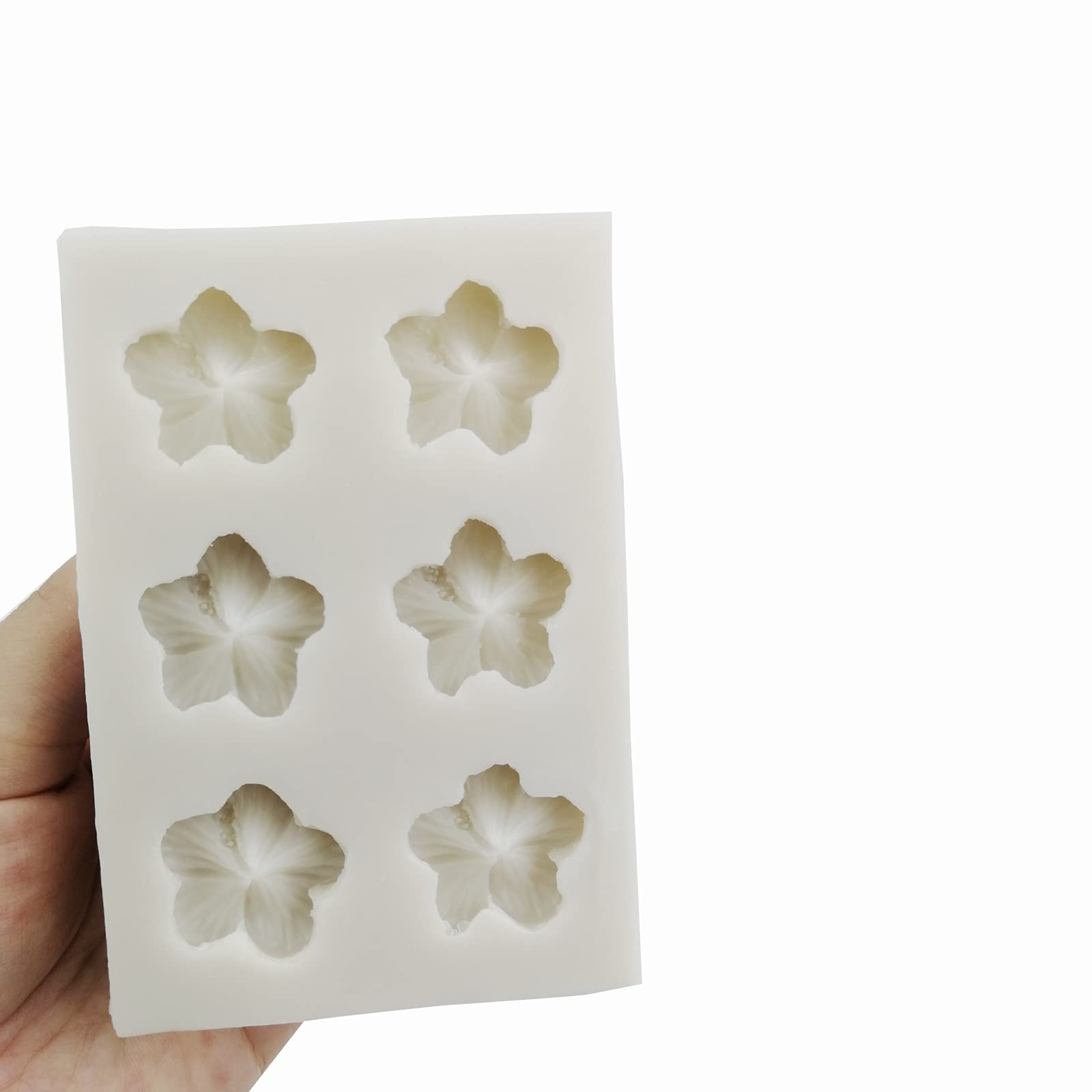 Flower Silicone Mold, Hibiscus Flower Fondant Molds For Diy Chocolate Candy Desserts Pudding Gum Paste Cupcake Cake Topper Decor
