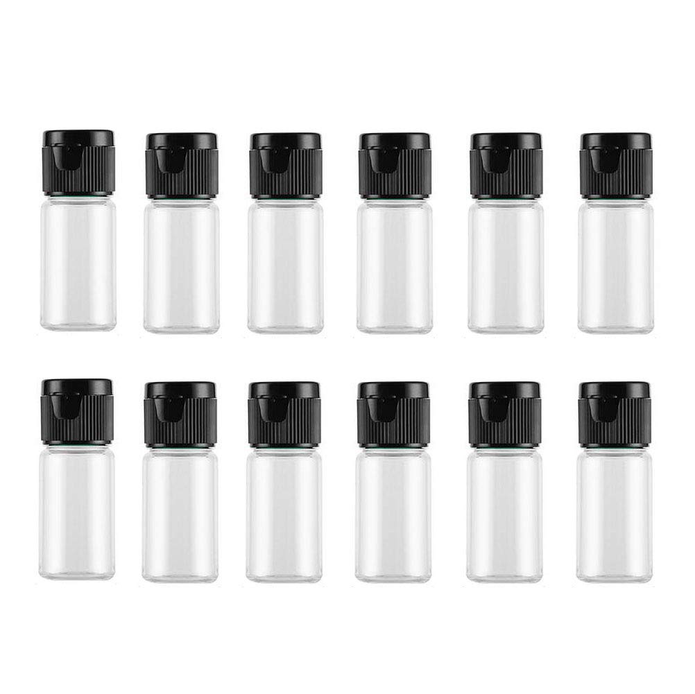 12Pcs 10Ml/0.33Oz Empty Plastic Sample Bottle Container Jar Pot Vial With Flip Lid Perfect For Emollient Water Shower Gel Emulsi