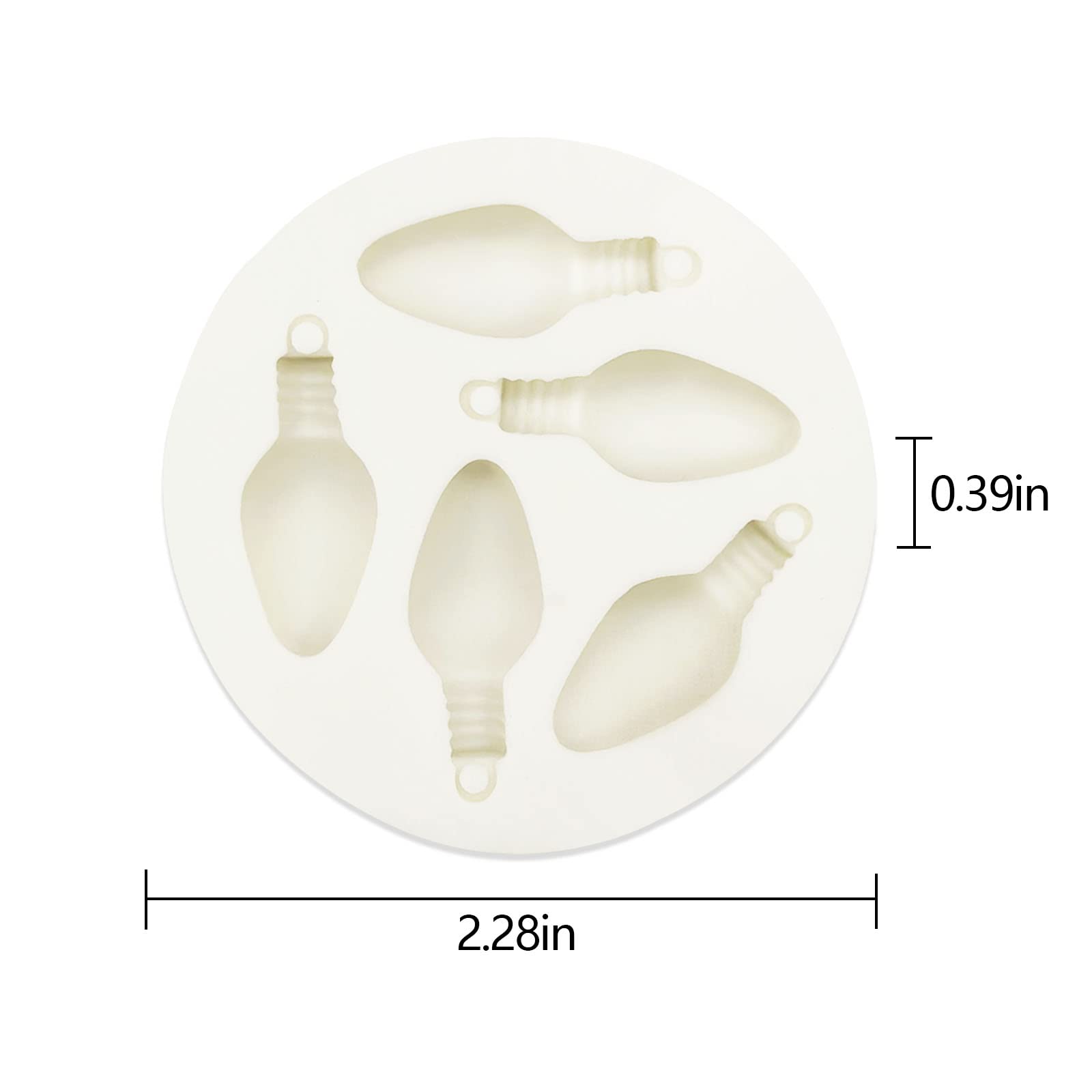 Kuuguu 3 Pcs 3D Light Bulb Fondant Silicone Molds, Glossy Shiny Light Bulb Keychain Silicone Mold With Hole For Diy Cupcake Topp